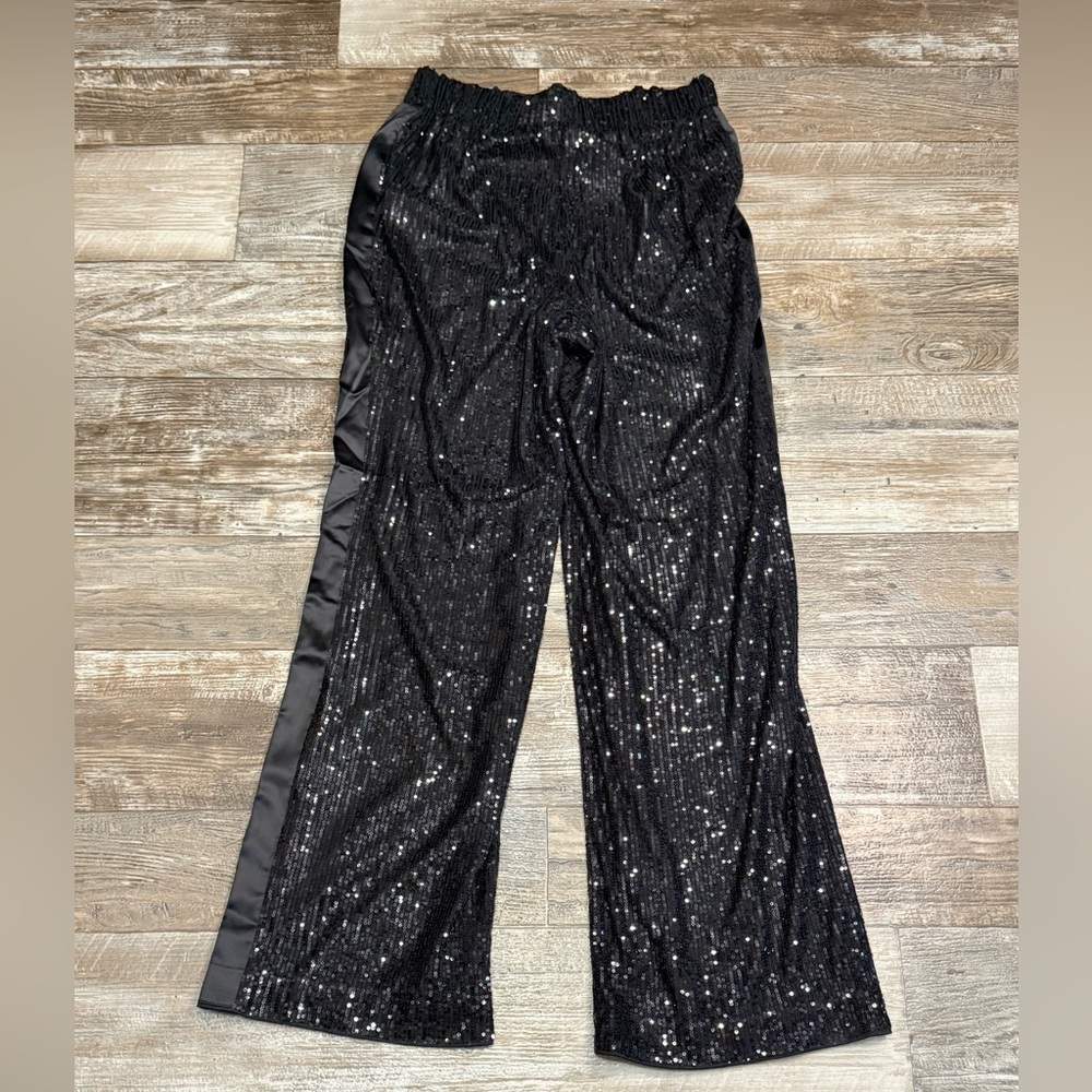 New York & Company Women’s Black Sequin Trousers Size Medium